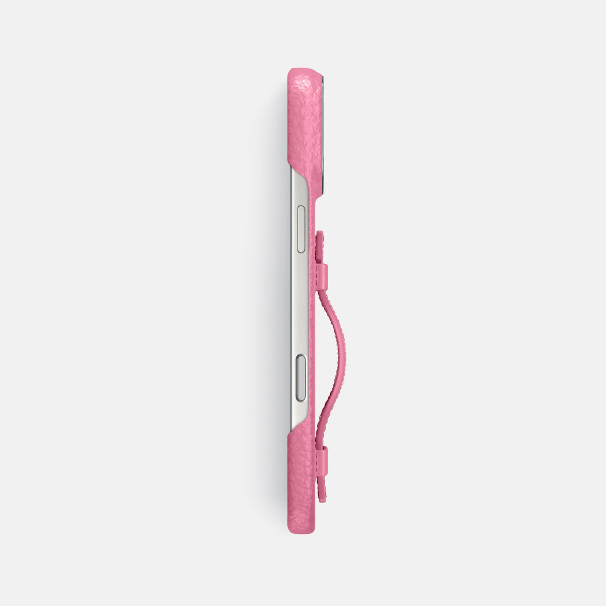 Handle Case For iPhone 18 Pro Max In Calf -3 | Pink-Steel