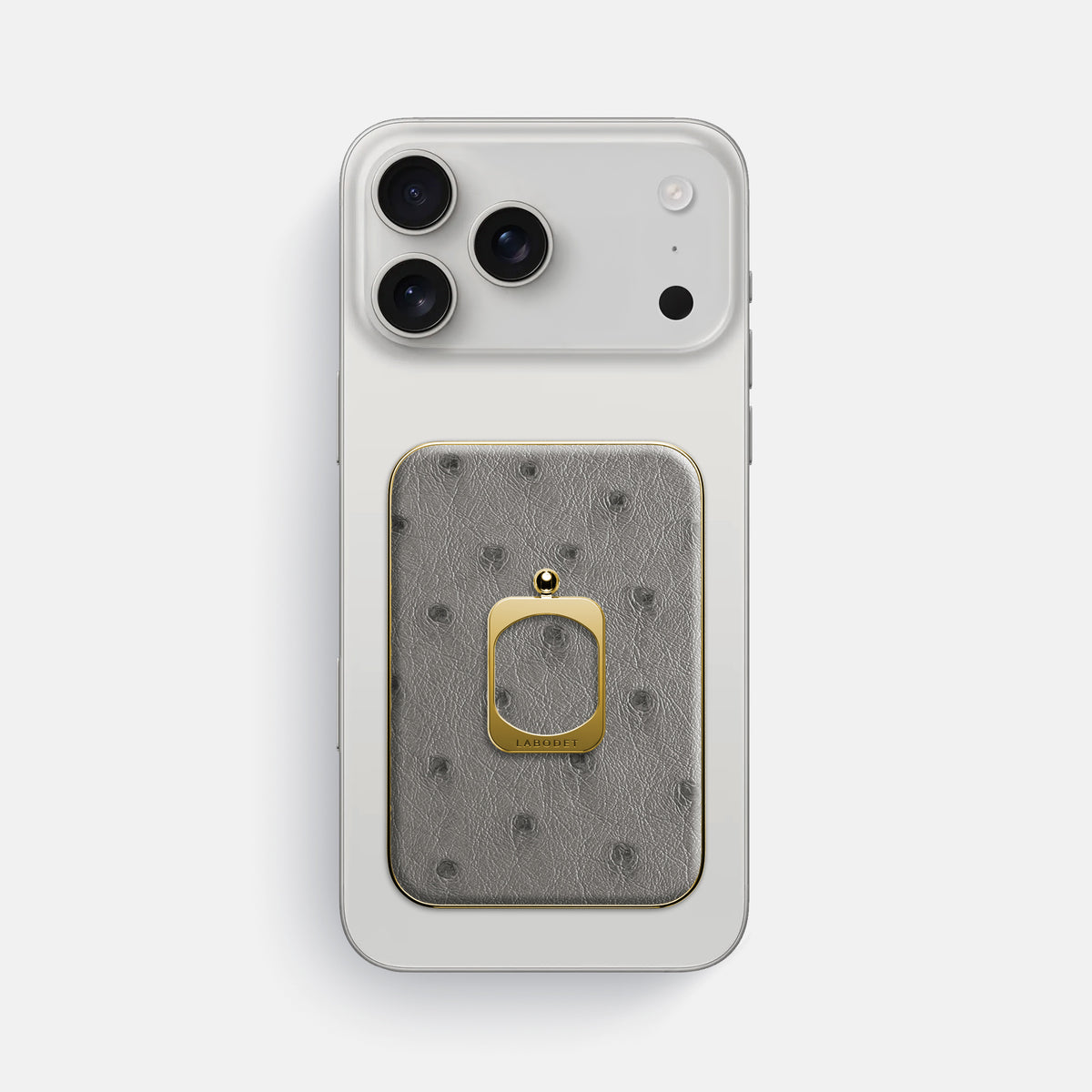 MagSafe Ring For iPhone 17 Pro Max In Ostrich -2 | Grey-Gold
