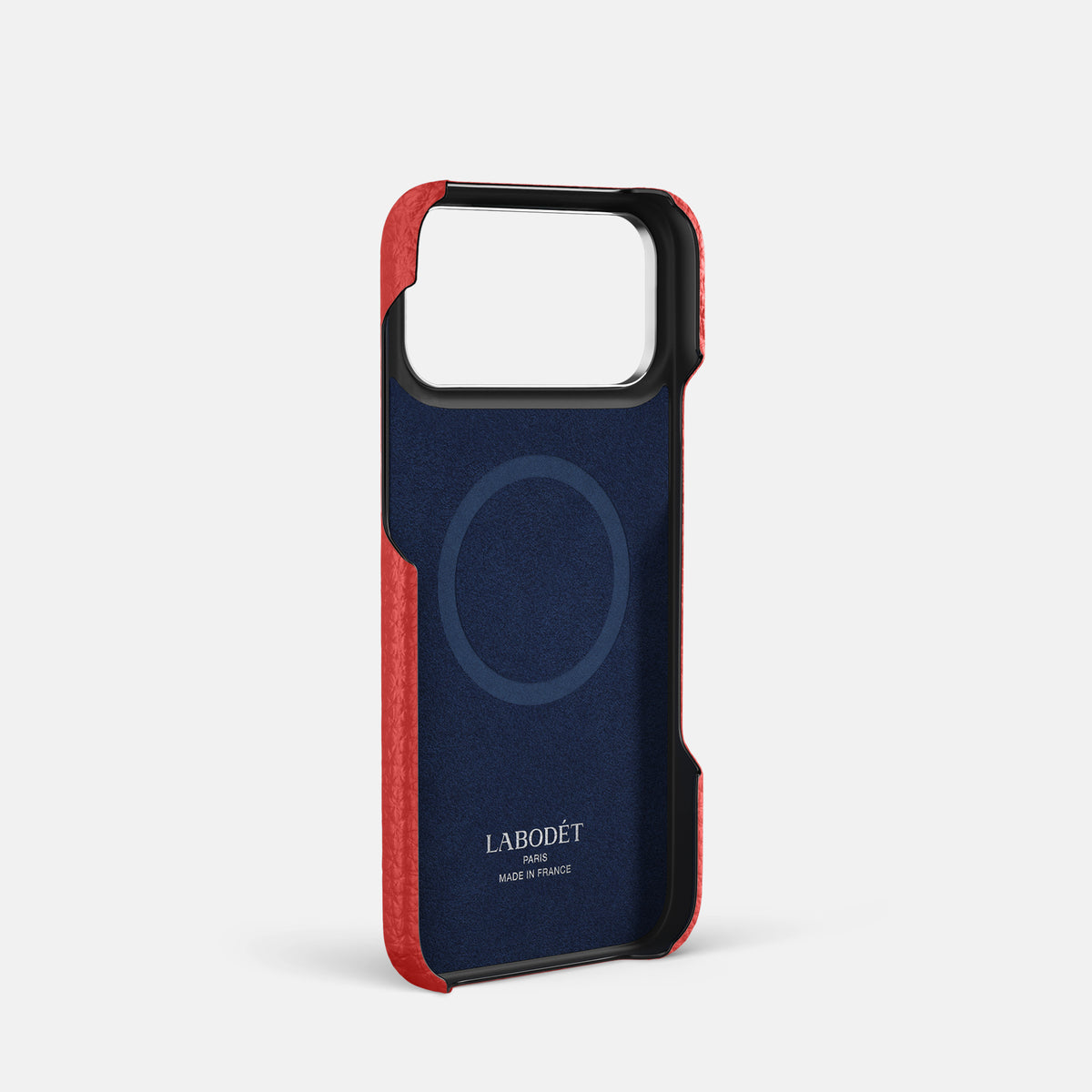 Center Handle For iPhone 17 Pro In Calf -3 | Red-Steel