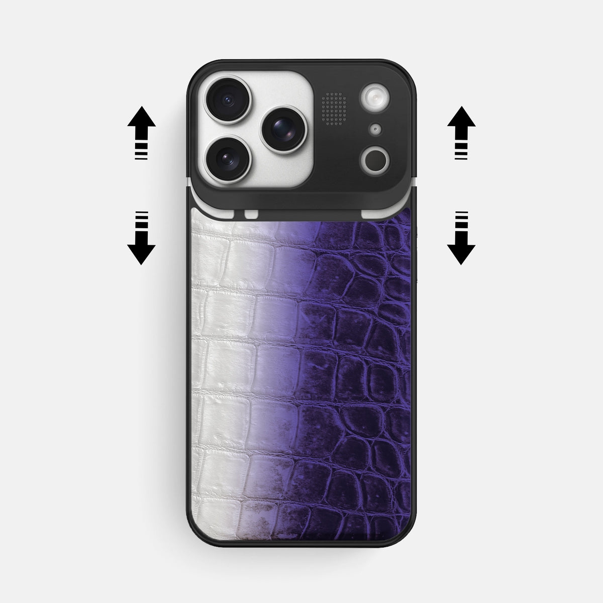 Metal Case For iPhone 17 Pro Max In Himalayan Crocodile -2 | Purple-Black