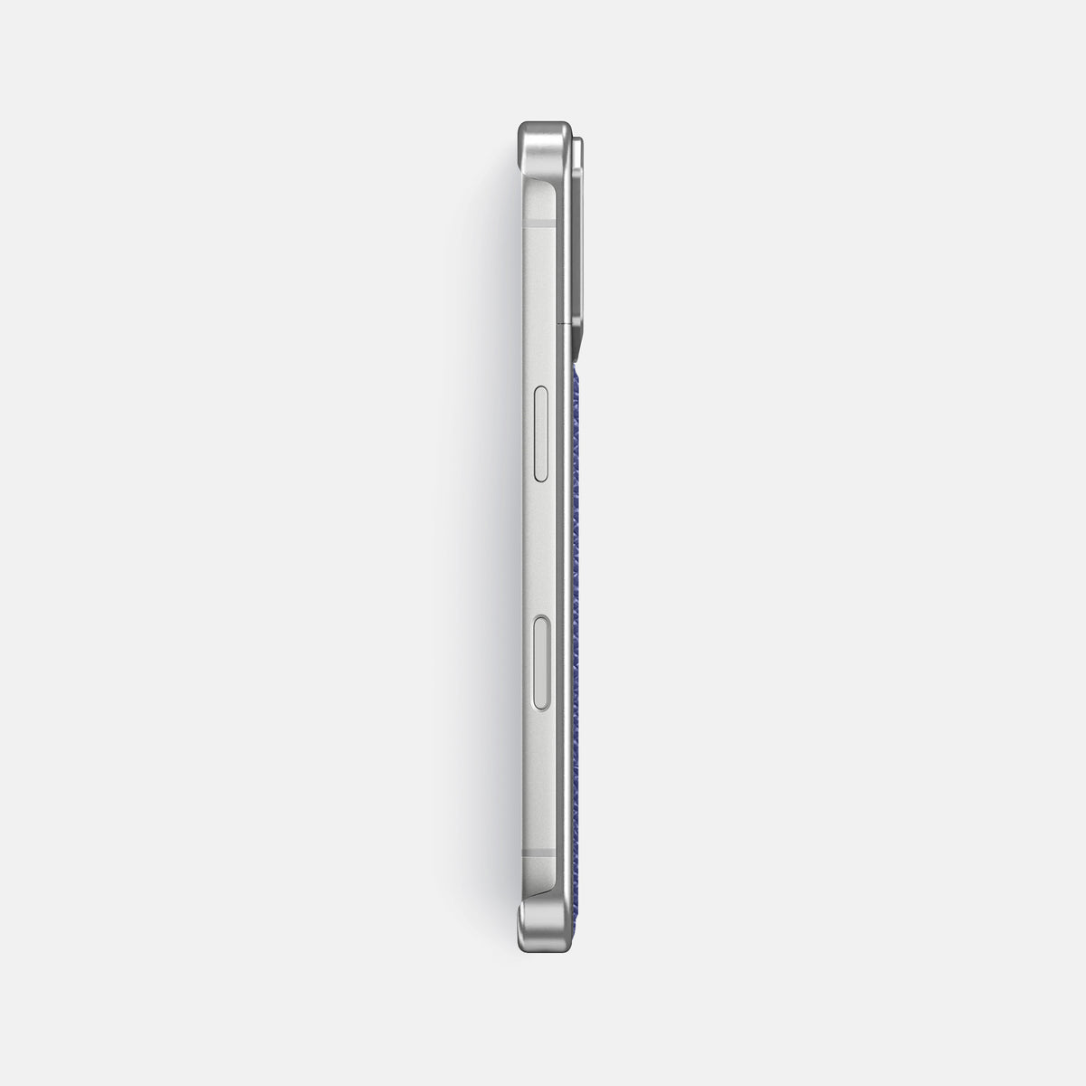 Metal Case For iPhone 17 Pro Max In Epsom-Style Calf -3 | Purple-Steel