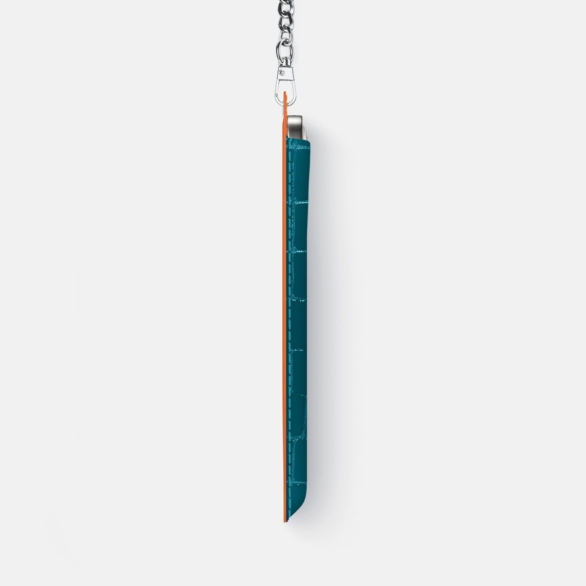Crossbody Bag For iPhone 17 Air In Shiny Alligator -4 | Curacao-Steel