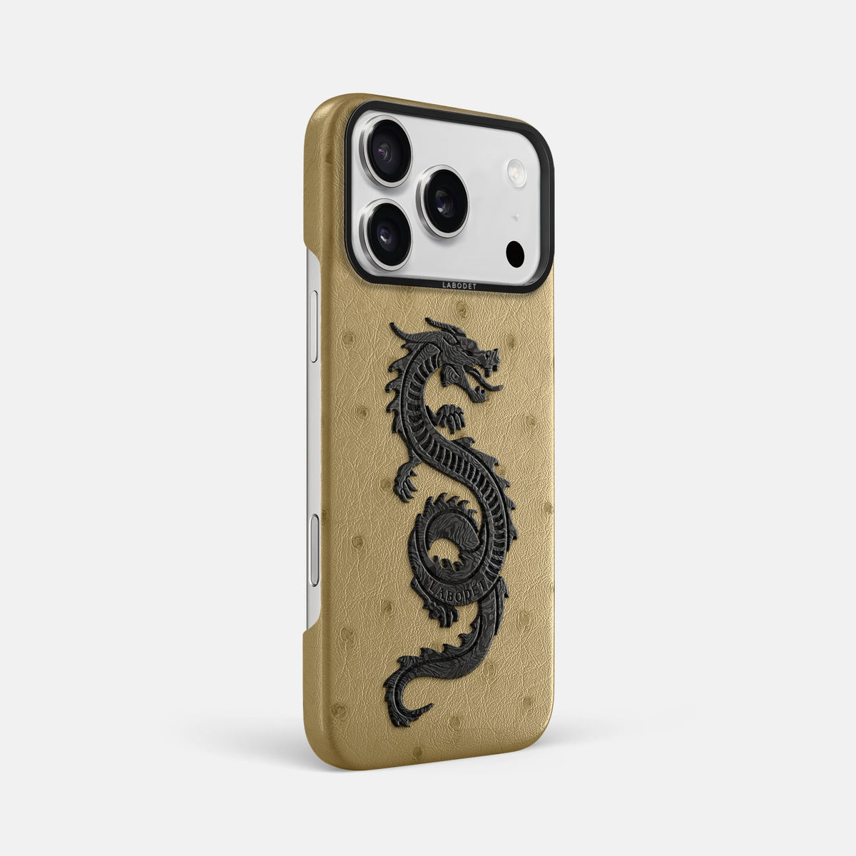 Classic Case With Carbon Dragon For iPhone 18 Pro Max In Ostrich -2 | Desert-Sand-Black