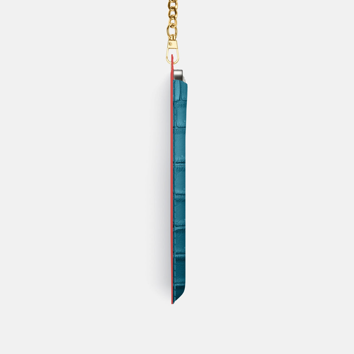 Crossbody Bag For iPhone 18 Pro In Porosus Crocodile -4 | Turquoise-Gold