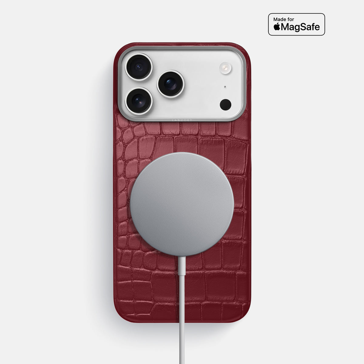 Classic Case For iPhone 17 Pro Max In Alligator -5 | Burgundy-Steel