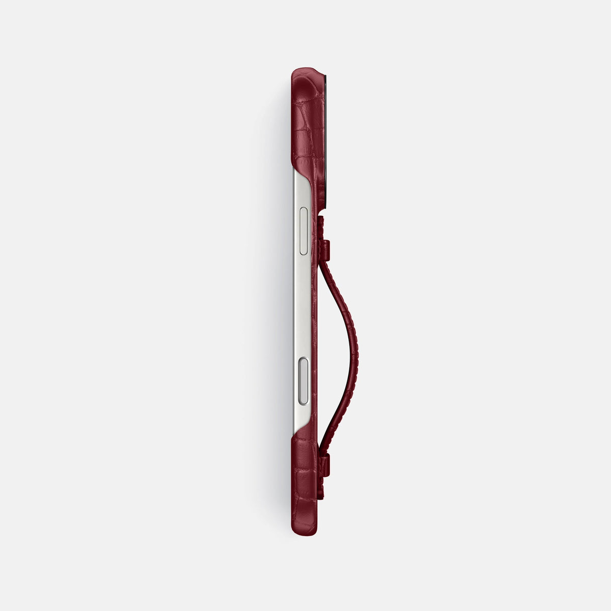 Center Handle For iPhone 18 Pro Max In Alligator -3 | Burgundy-Black