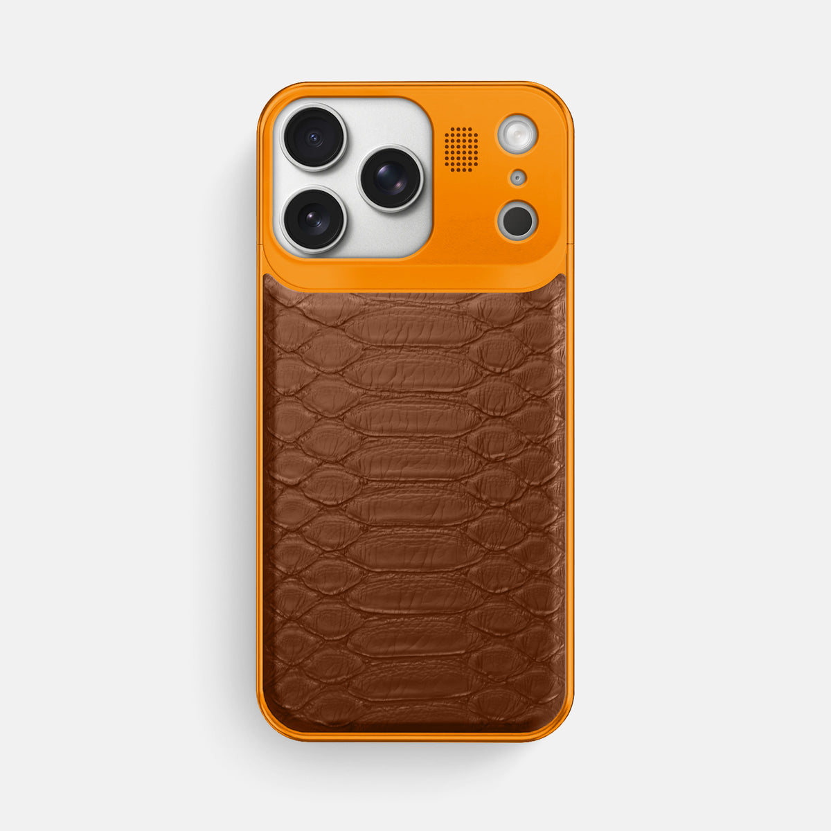 Metal Case For iPhone 17 Pro Max In Python -1 | Medium-Brown-Orange