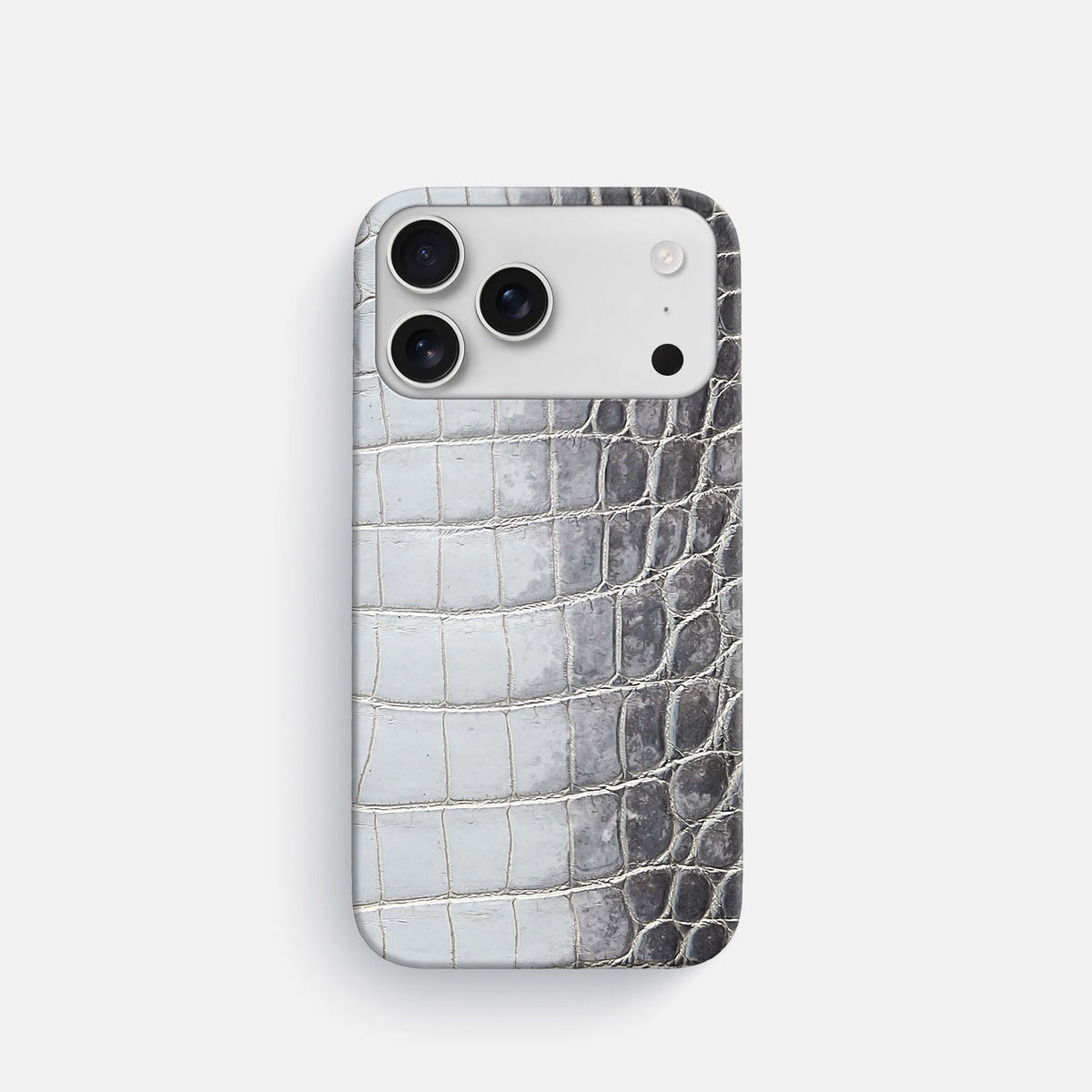 Slim Case For iPhone 18 Pro In Himalayan Crocodile -1 | Silver