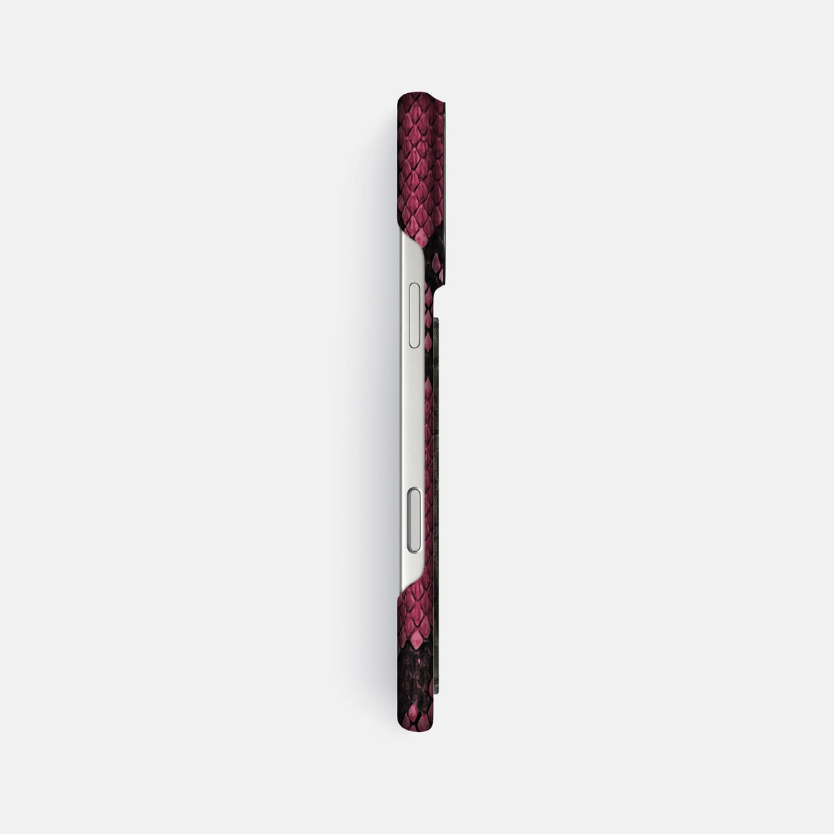 Classic Case With Carbon Dragon For iPhone 18 Pro Max In Deluxe Python -3 | Burgundy-Black