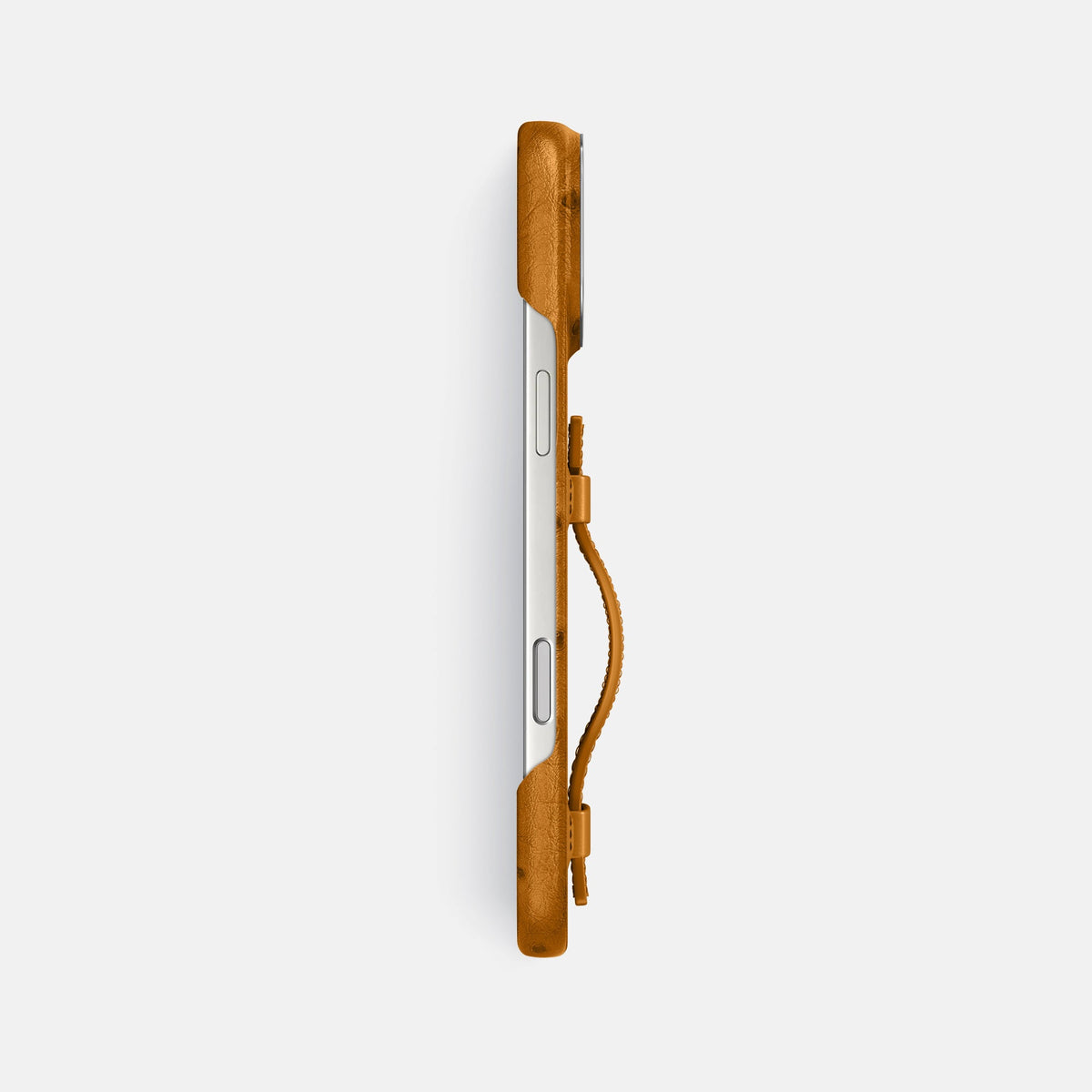 Handle Case For iPhone 18 Pro Max In Ostrich -3 | Chestnut-Steel