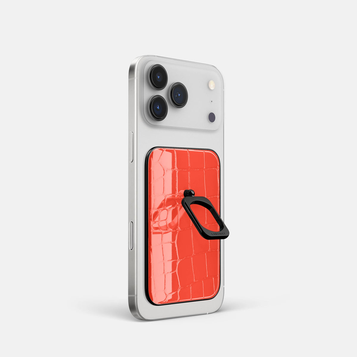 MagSafe Ring For iPhone 18 Pro In Shiny Alligator -1 | Coral-Orange-Black