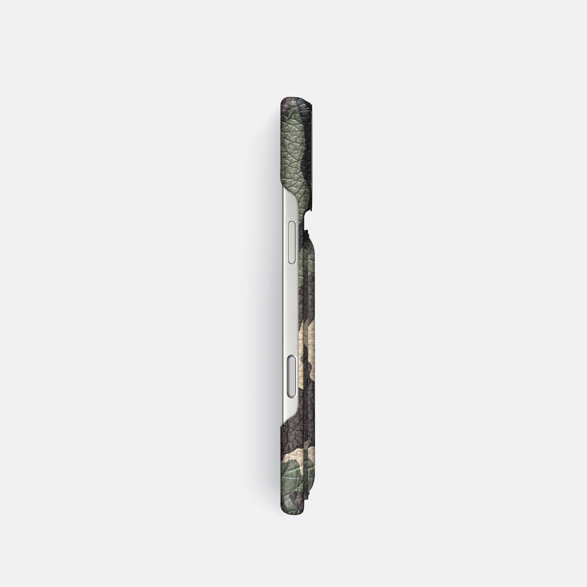 Double Card Case For iPhone 18 Pro In Calf -3 | Camouflage-Black