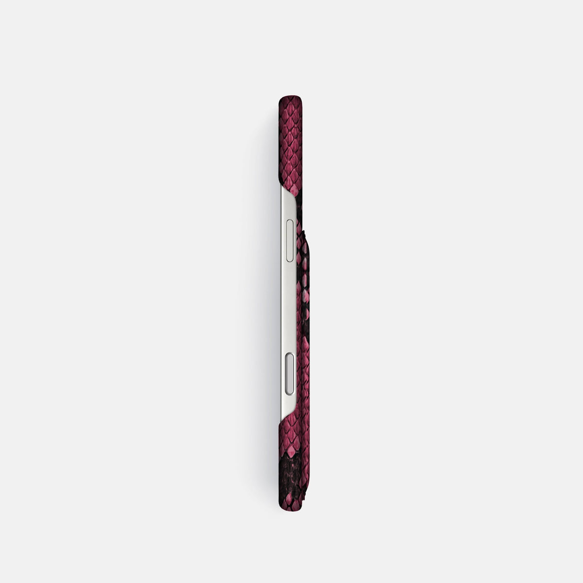 Slim Card Case For iPhone 18 Pro In Deluxe Python -3 | Burgundy