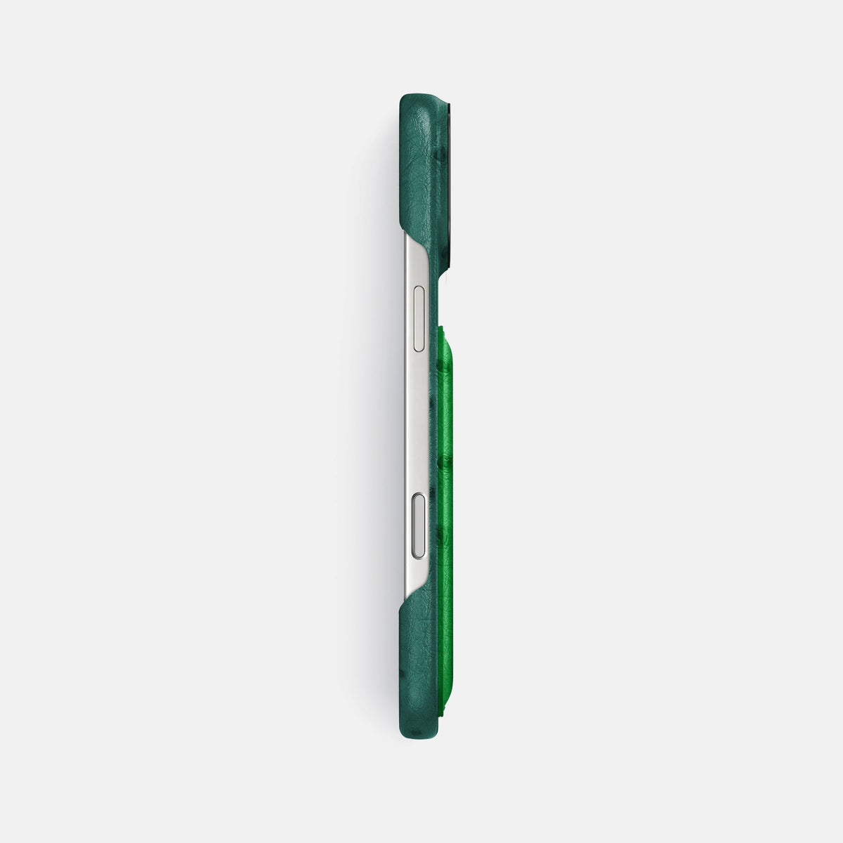 Double Card Case Coloré For iPhone 18 Pro Max In Ostrich -3 | Forest-Green-Black