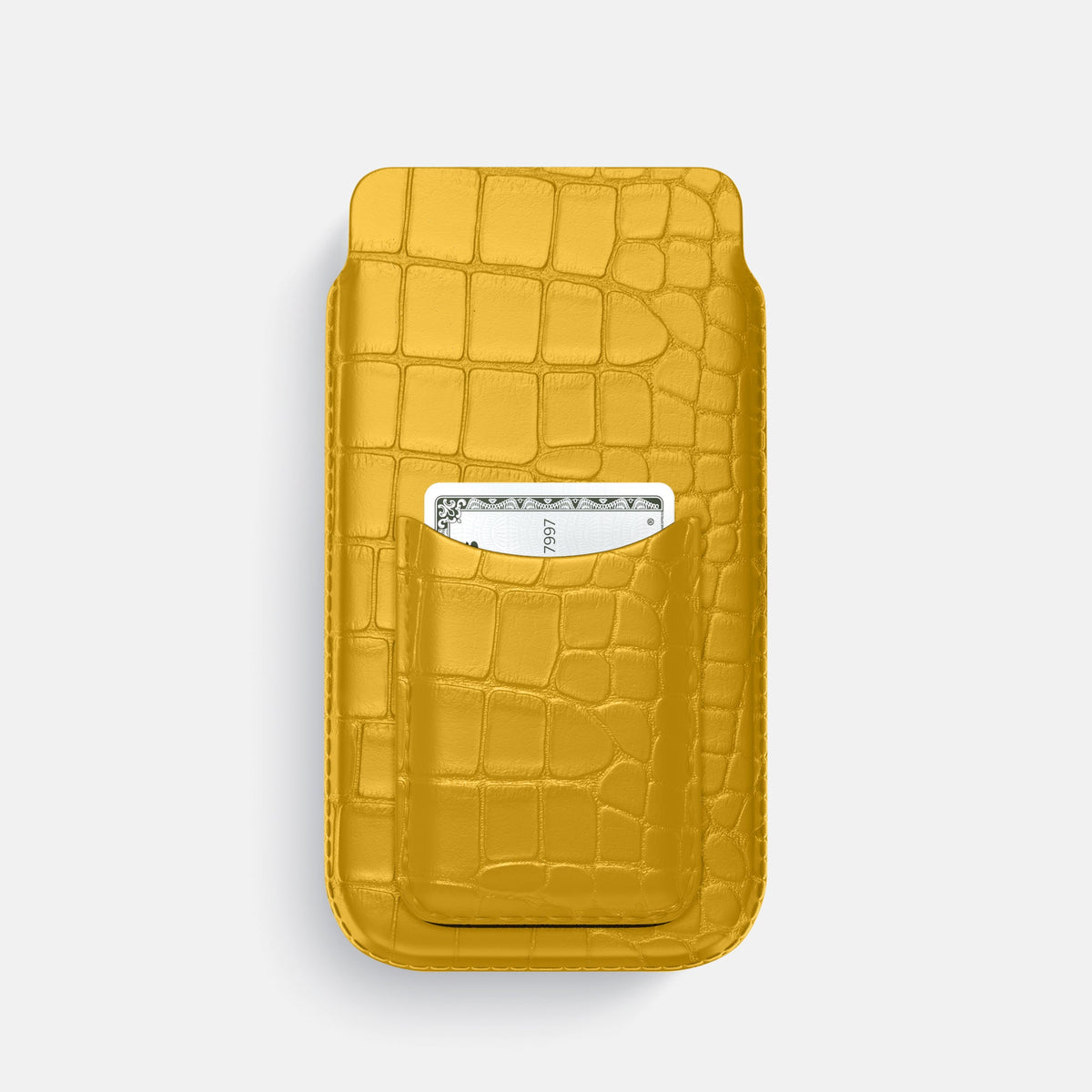 Pouch Card Case For iPhone 18 Pro In Alligator -1 | Yellow