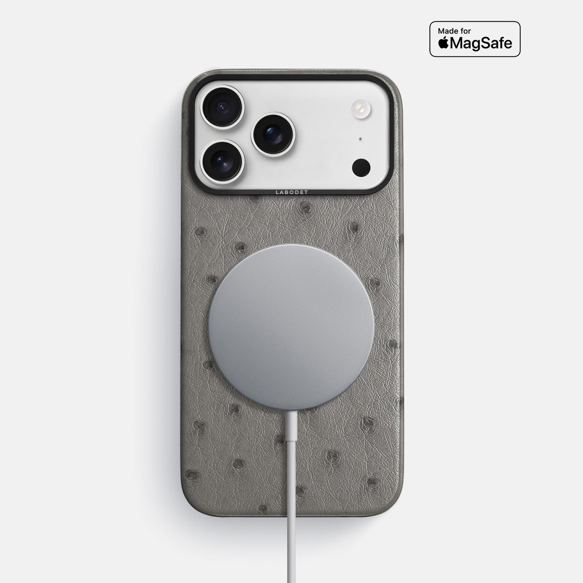 Classic Case For iPhone 17 Pro Max In Ostrich -5 | Grey-Black