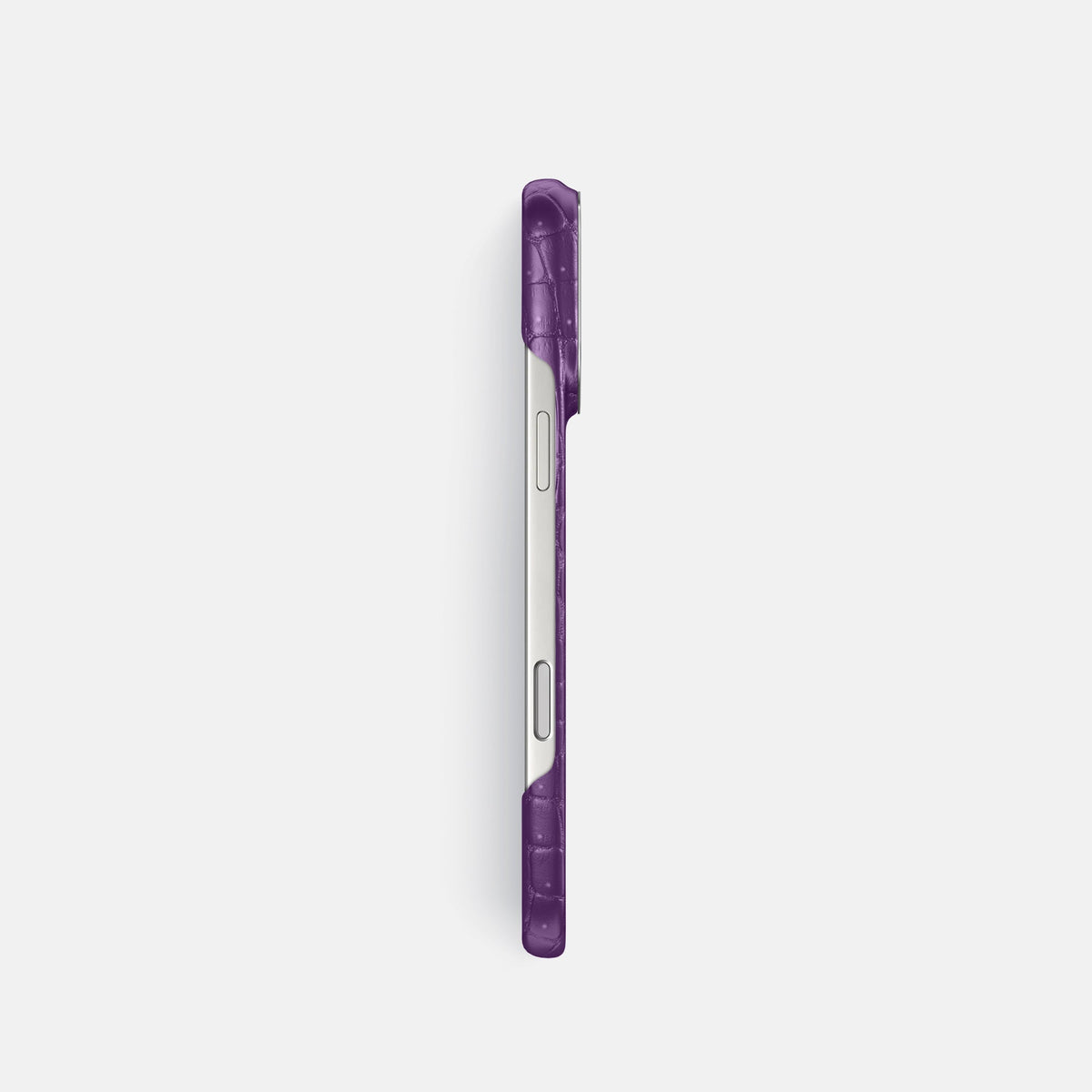 Classic Case For iPhone 18 Pro In Porosus Crocodile -3 | Purple-Steel