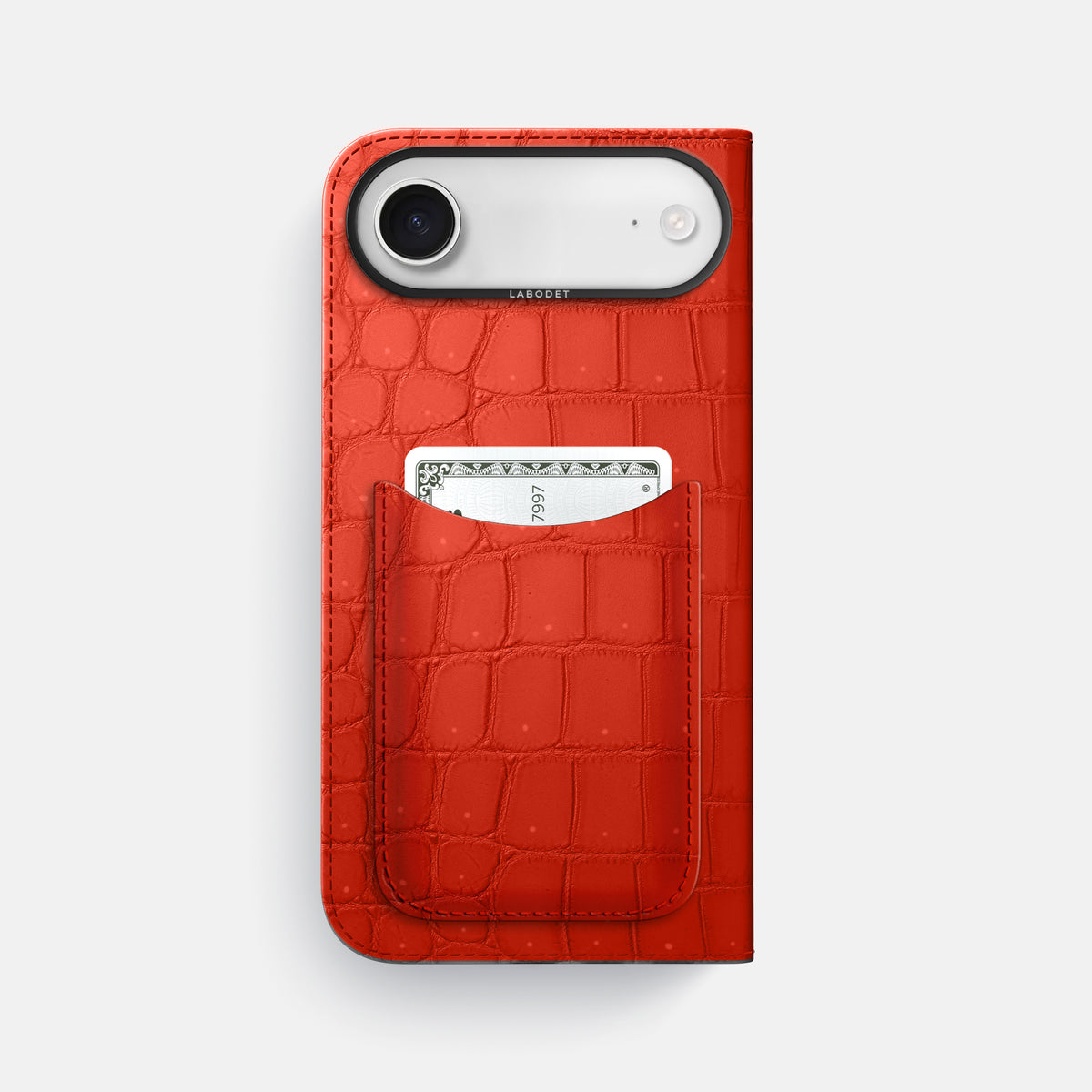 Folio Case with Card For iPhone 17 Air In Porosus Crocodile -3 | Rust-Black