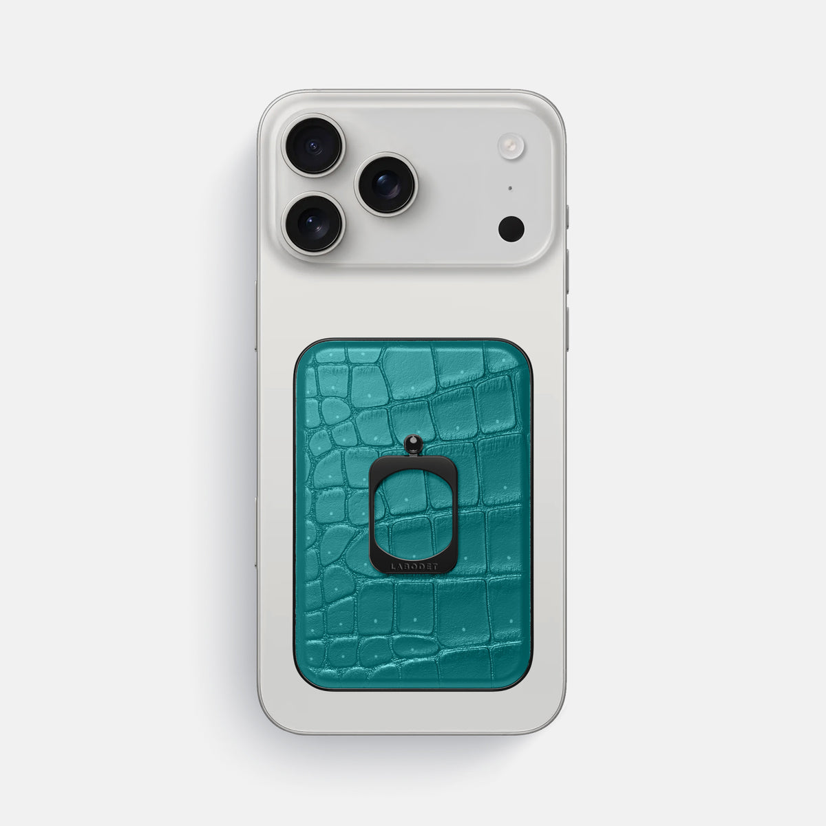 MagSafe Ring For iPhone 17 Pro Max In Porosus Crocodile -2 | Celadon-Black