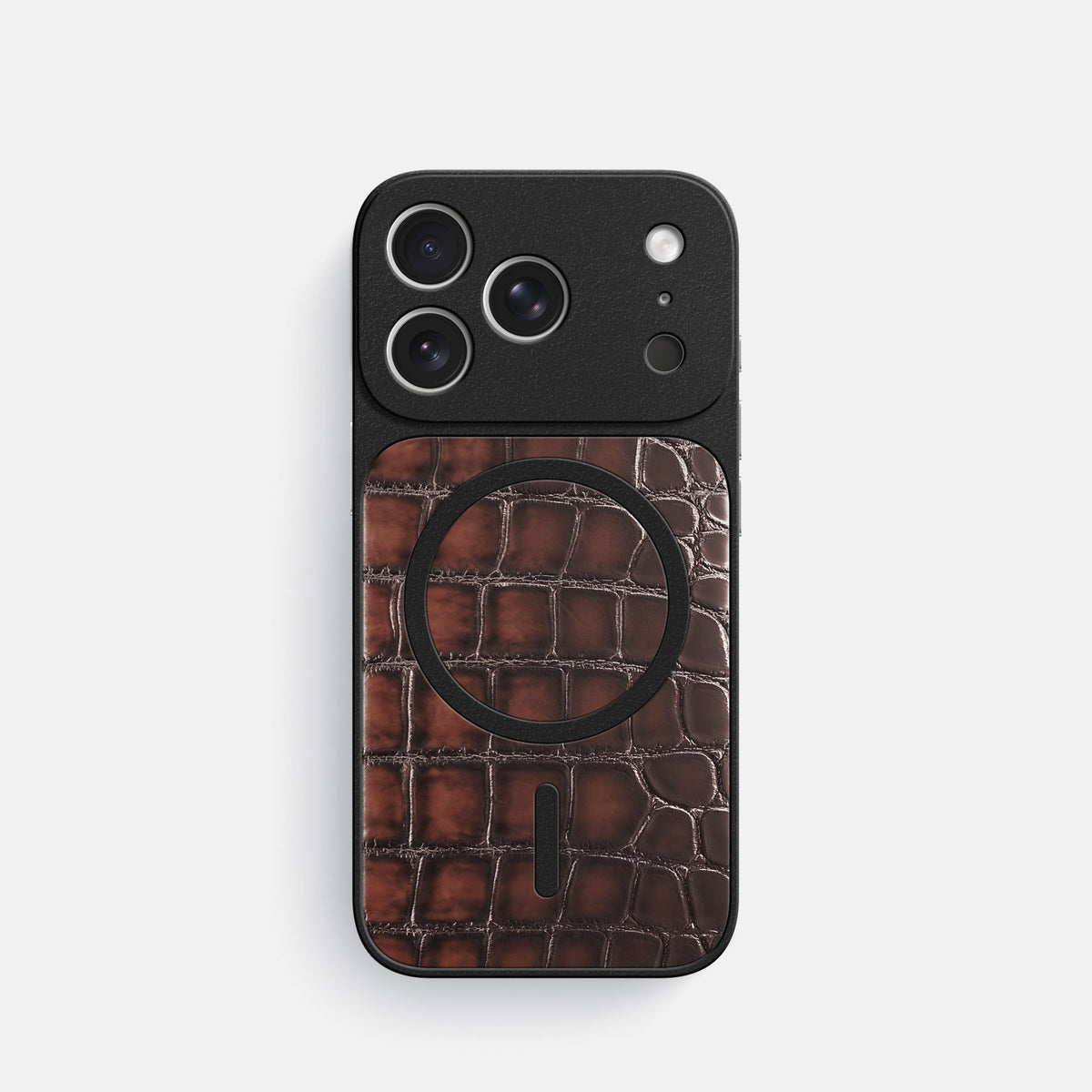 MagSafe Mask For iPhone 18 Pro In Patina Alligator -3 | Havana-Brown