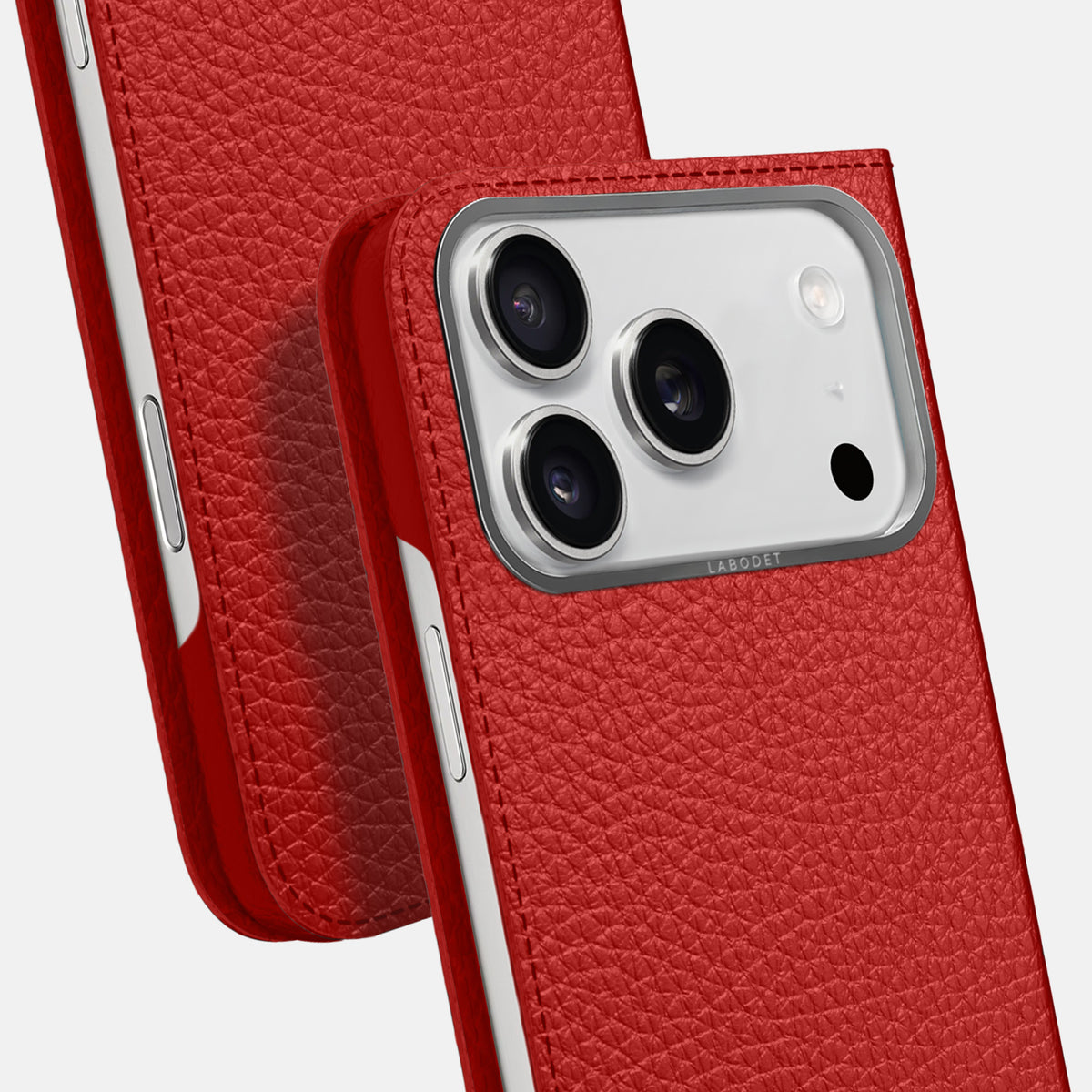 Folio Case For iPhone 17 Pro In Calf -5 | Red-Steel