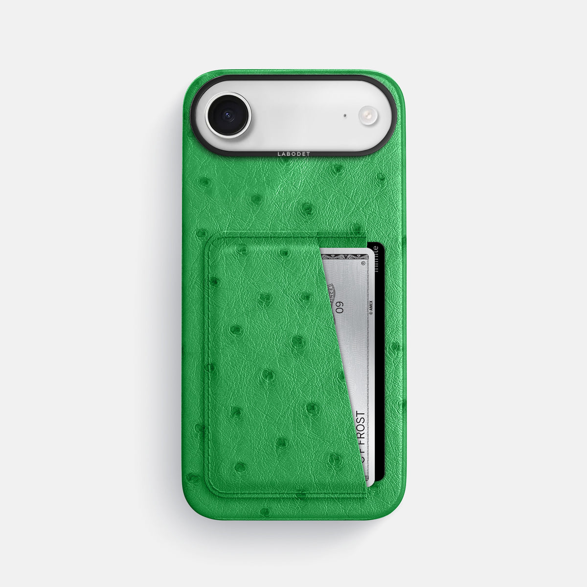 Double Card Case For iPhone 17 Air In Ostrich -1 | Kentucky-Green-Black