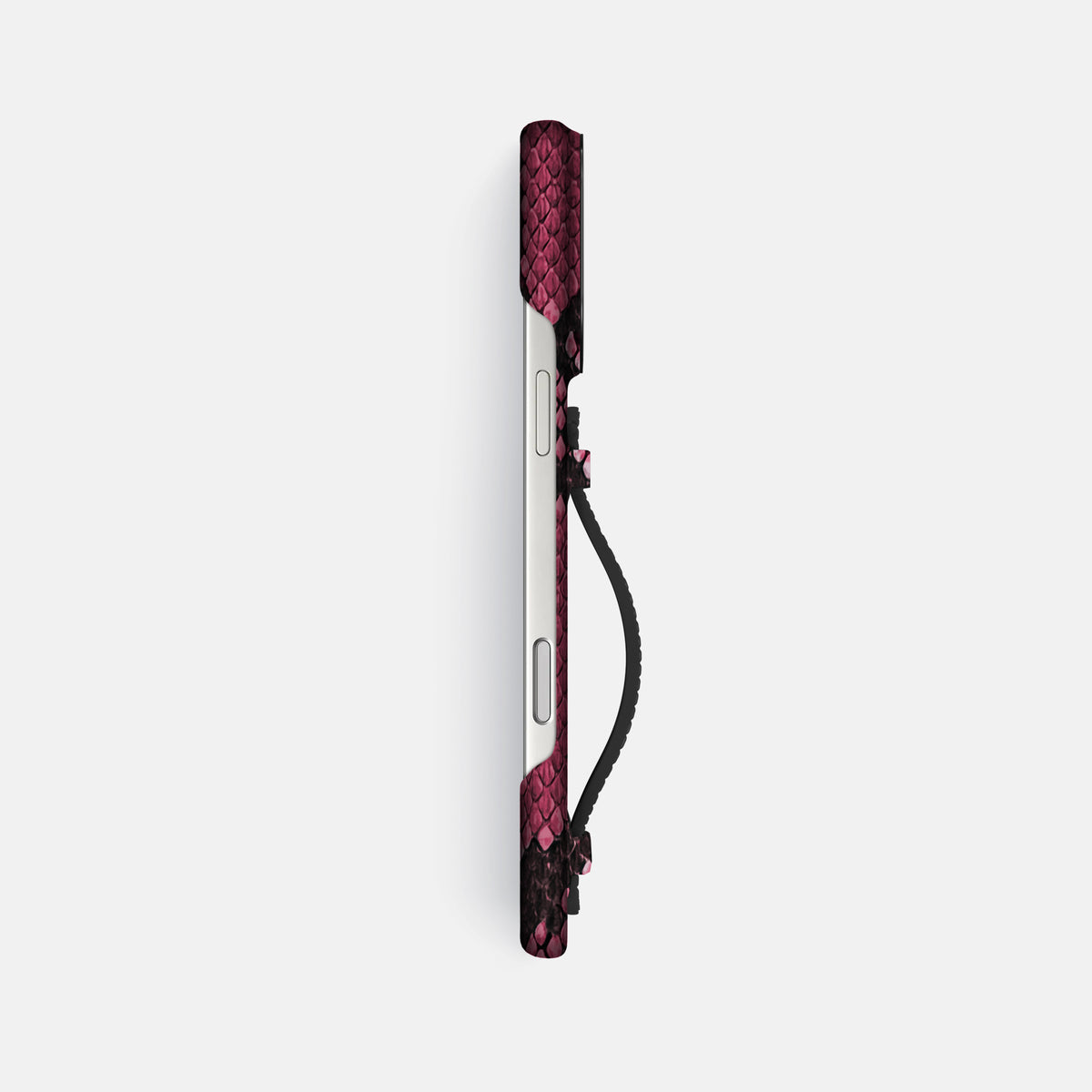 Center Handle For iPhone 17 Pro Max In Deluxe Python -2 | Burgundy-Black