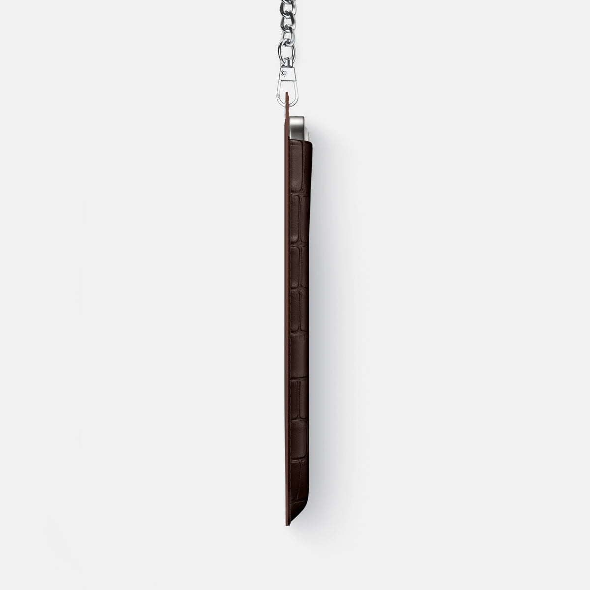 Crossbody Bag For iPhone 17 Pro In Alligator -4 | Dark-Brown-Steel