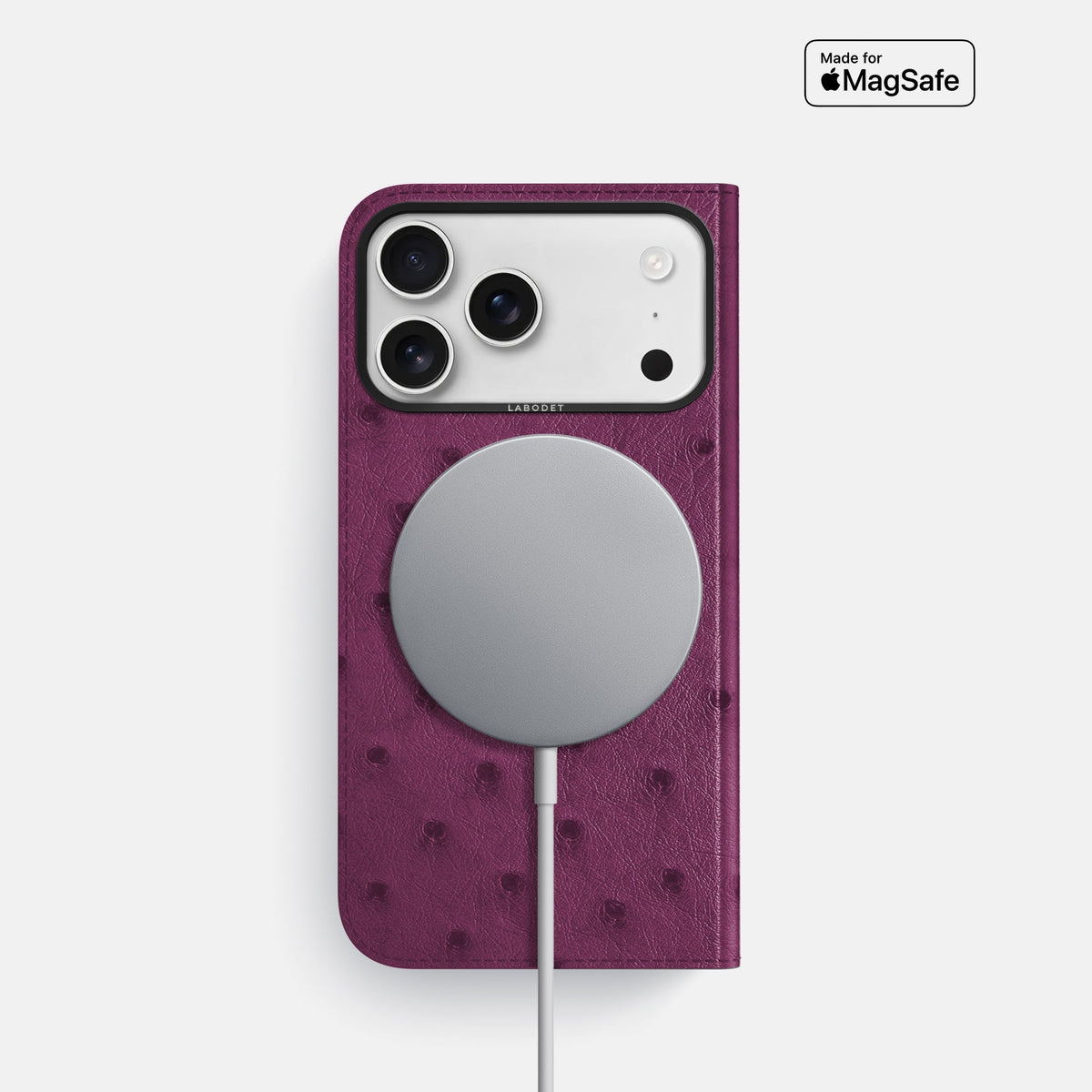 Folio Case For iPhone 18 Pro In Ostrich -3 | Purple-Black