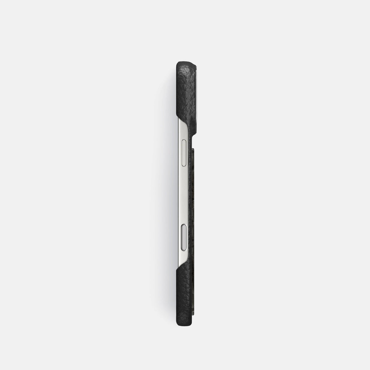Classic Case With Carbon Dragon For iPhone 18 Pro In Calf -3 | Black-Steel