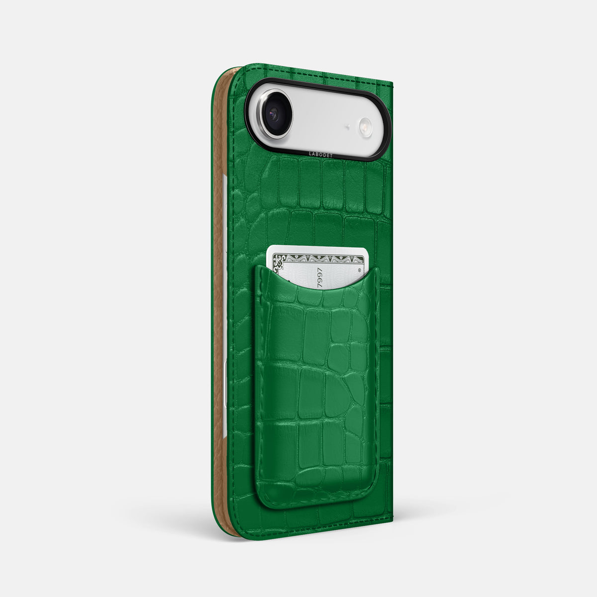 Folio Case with Card For iPhone 17 Air In Alligator -1 | Forest-Green-Black