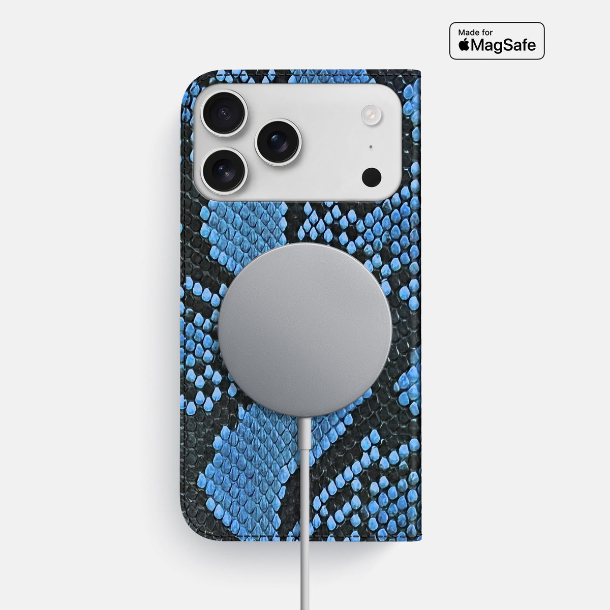 Folio Slim Case For iPhone 18 Pro Max In Deluxe Python -3 | Blue-Jeans