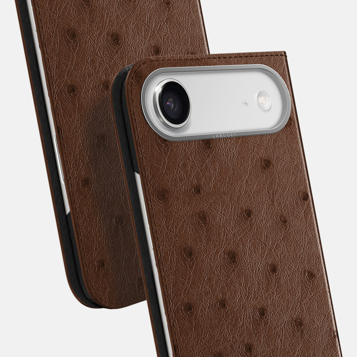 Folio Case For iPhone 17 Air In Ostrich -5 | Chocolate-Steel