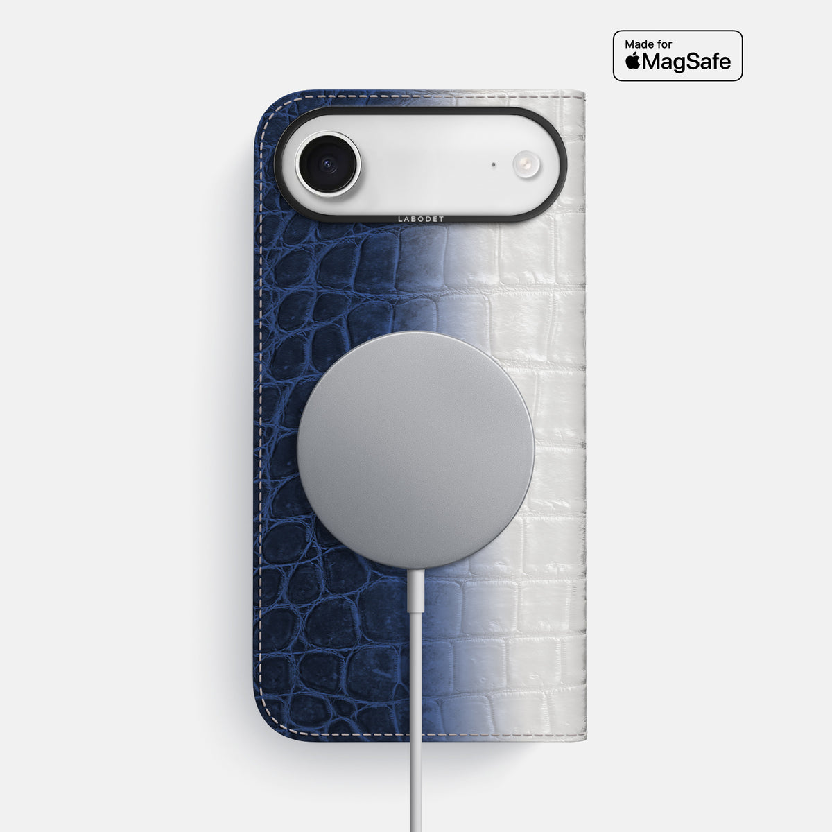 Folio Case For iPhone 17 Air In Himalayan Crocodile -3 | Navy-Blue-Black