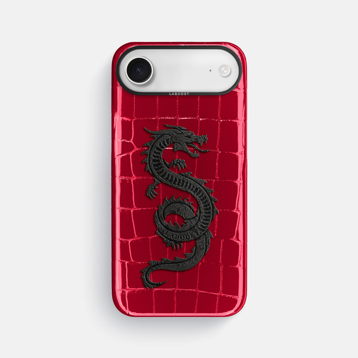 Classic Case With Carbon Dragon For iPhone 17 Air In Shiny Alligator -1 | Cherry-Black