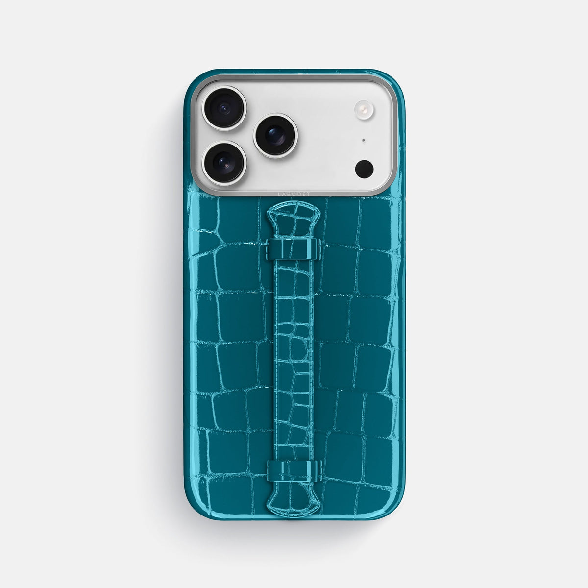 Center Handle For iPhone 18 Pro Max In Shiny Alligator -1 | Curacao-Steel