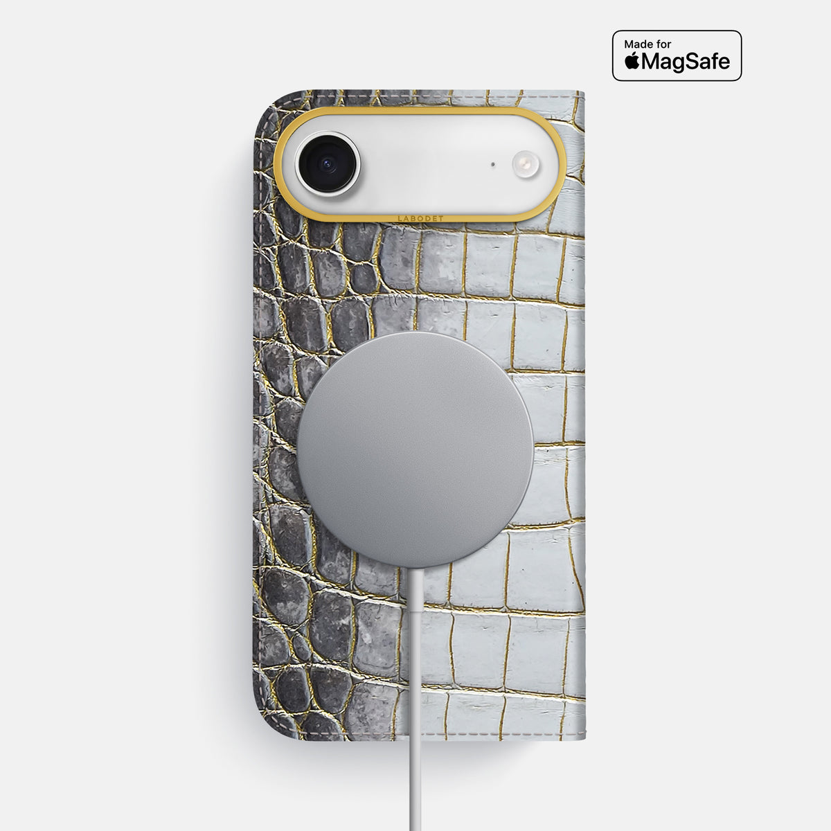 Folio Case For iPhone 17 Air In Himalayan Crocodile -3 | Gold-Gold