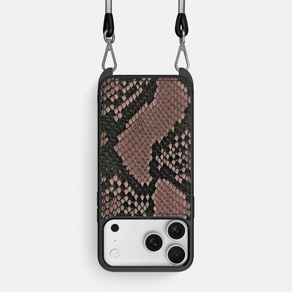 Crossbody Sport Case For iPhone 18 Pro In Deluxe Python -1 | Mahogany-Brown
