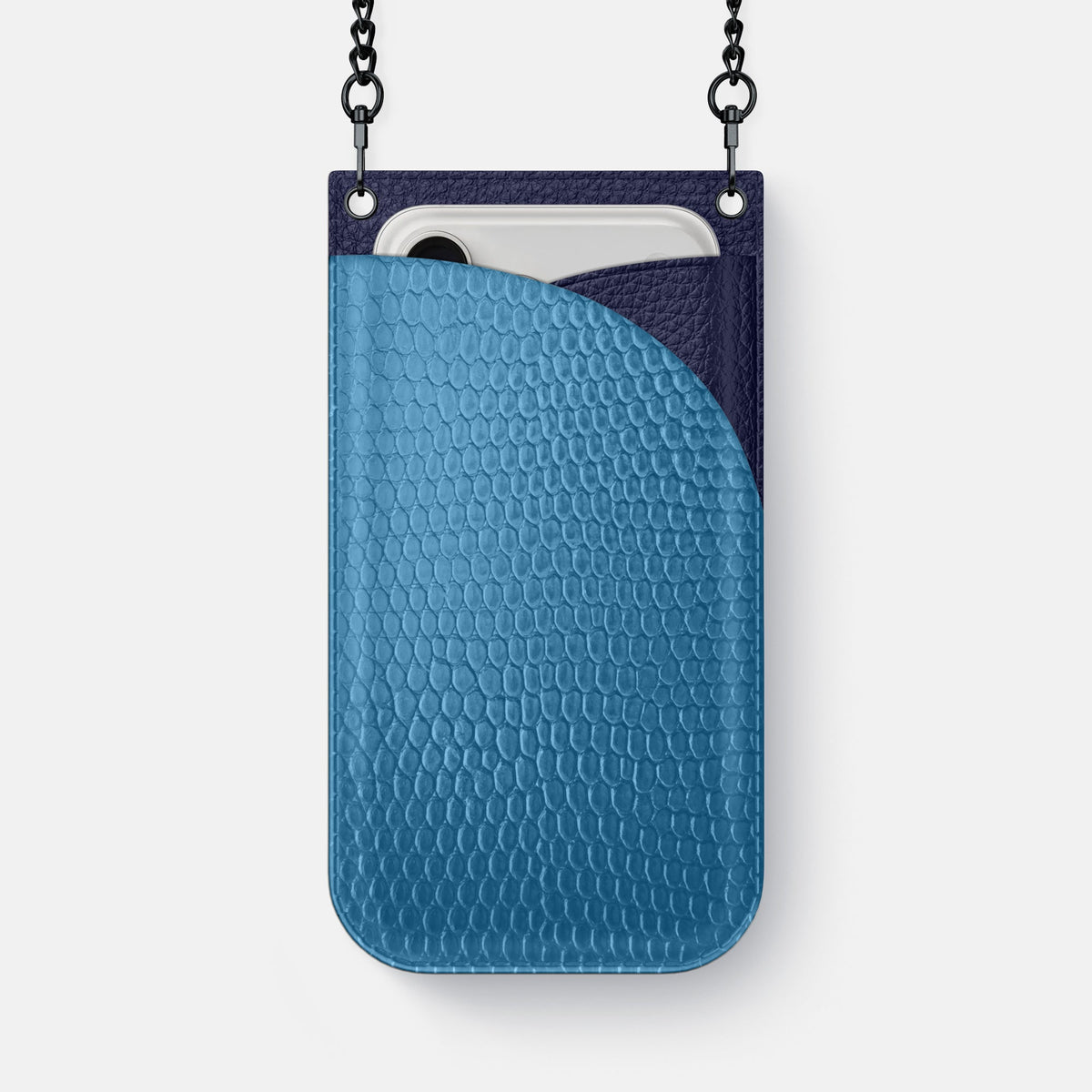 Crossbody Bag For iPhone 18 Pro Max In Lizard -1 | Blue-Black