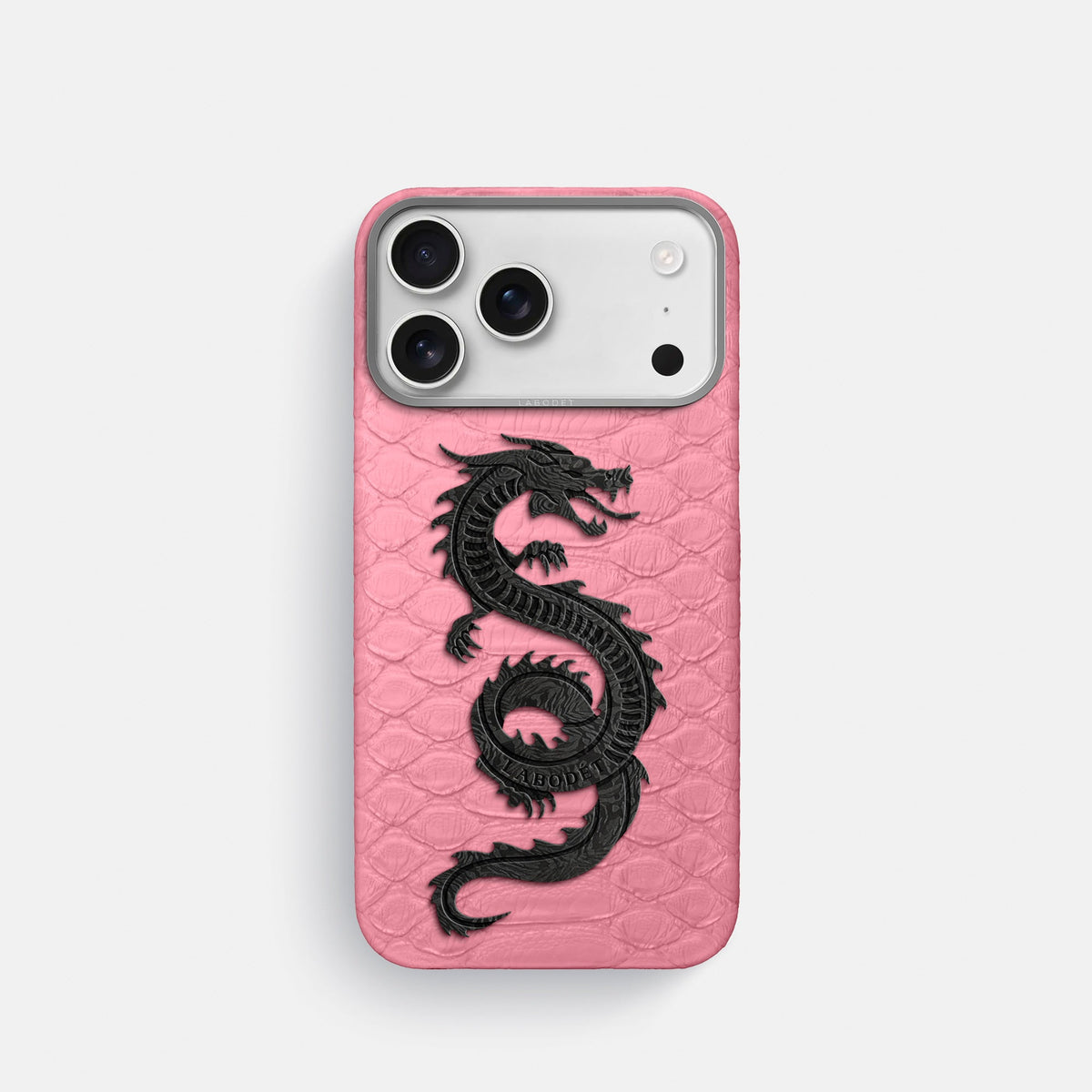 Classic Case With Carbon Dragon For iPhone 18 Pro In Python -1 | Pink-Steel