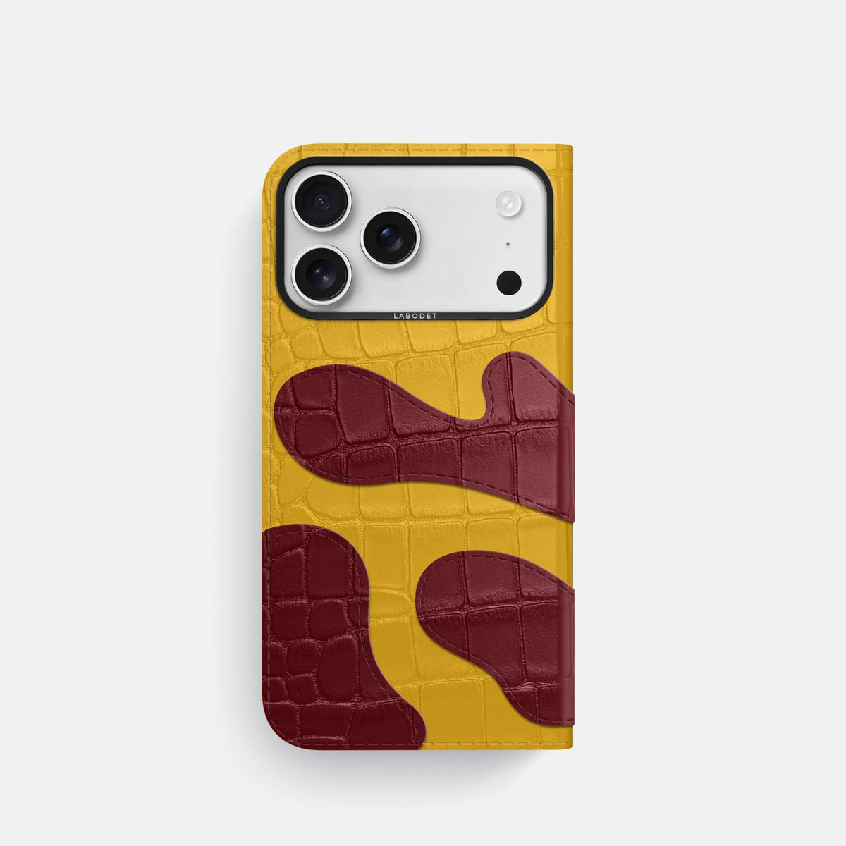 Camouflage Folio For iPhone 18 Pro In Alligator -3 | Yellow-Black