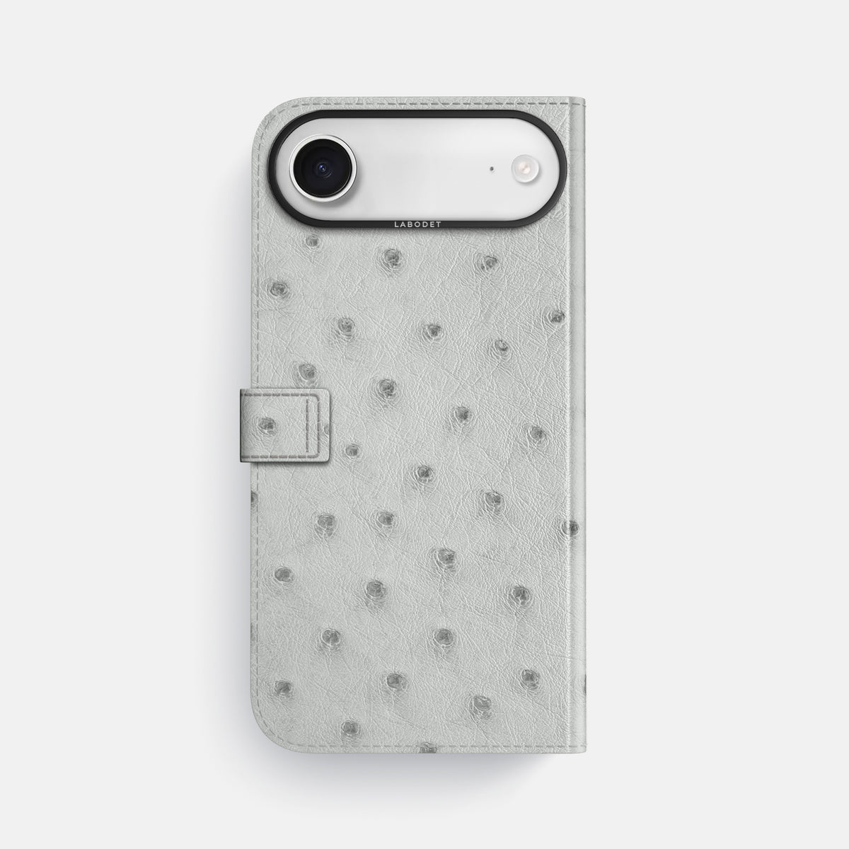 Folio Case with Clasp For iPhone 17 Air In Ostrich -3 | White-Black
