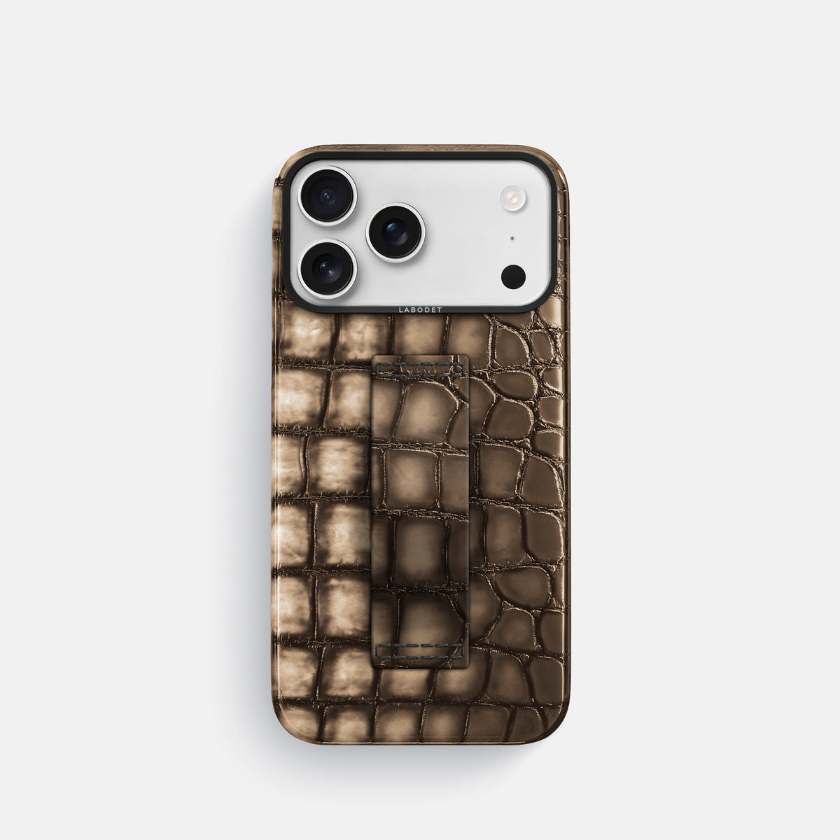 Finger Case For iPhone 17 Pro In Patina Alligator -1 | Etoupe-Black