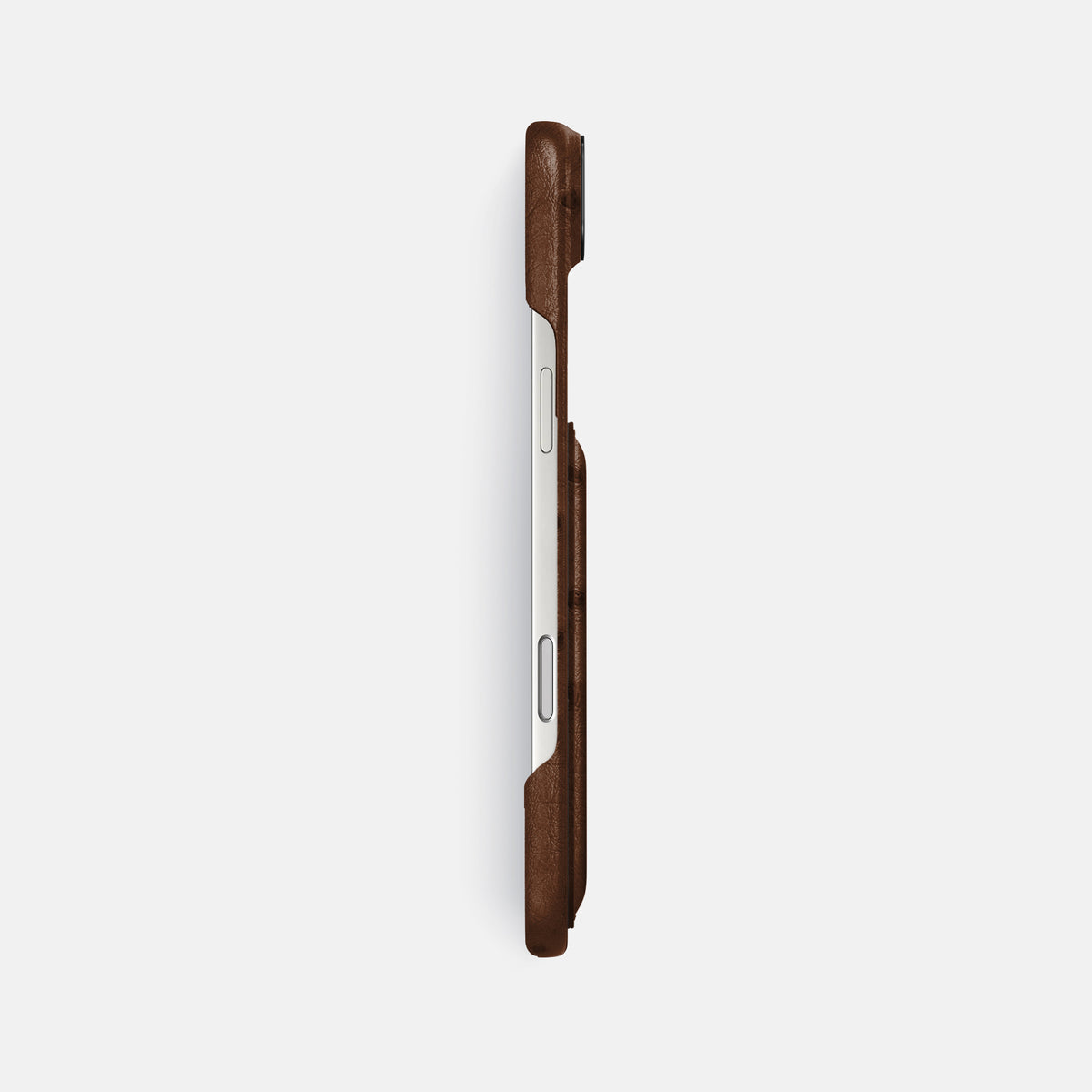 Double Card Case For iPhone 17 Air In Ostrich -3 | Chocolate-Black