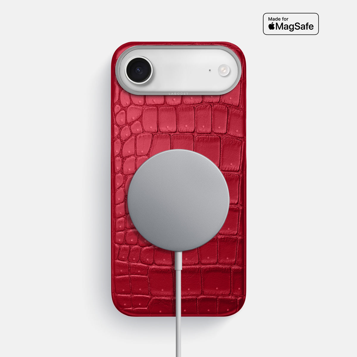 Classic Case For iPhone 17 Air In Porosus Crocodile -5 | Burgundy-Steel