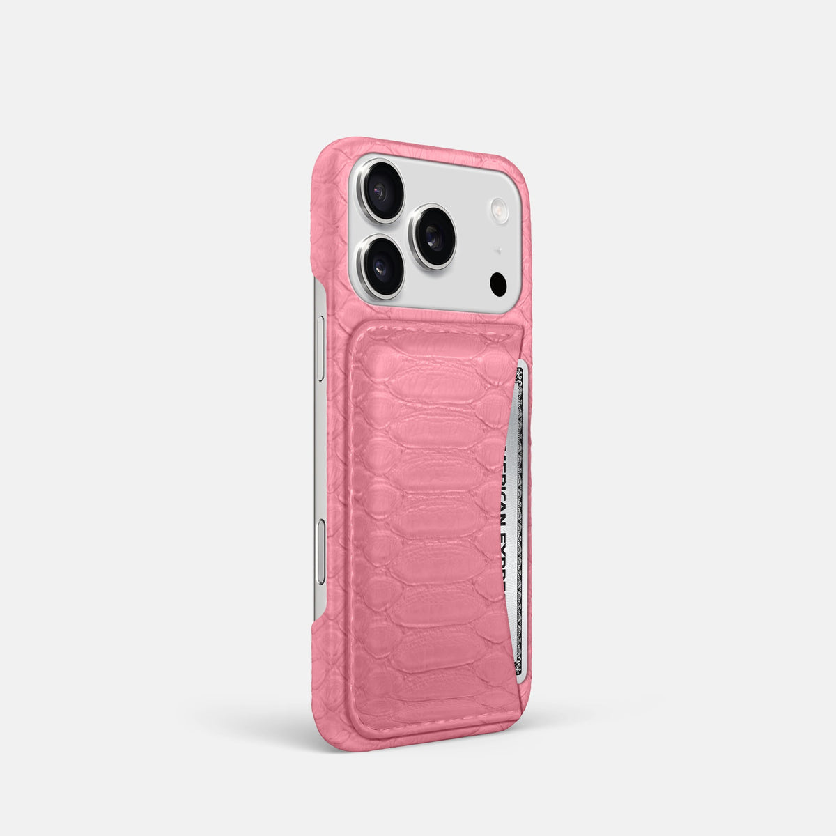 Slim Card Case For iPhone 18 Pro In Python -2 | Pink