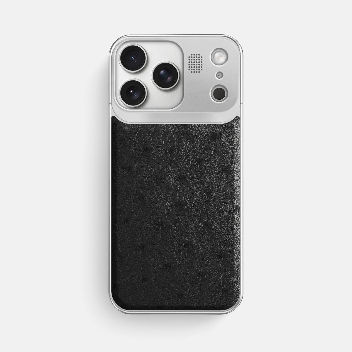 Metal Case For iPhone 17 Pro Max In Ostrich -1 | Black-Steel