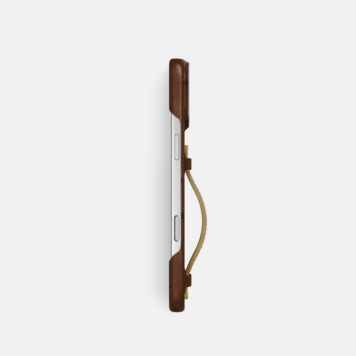 Center Handle Coloré For iPhone 17 Pro In Ostrich -2 | Chocolate-Steel
