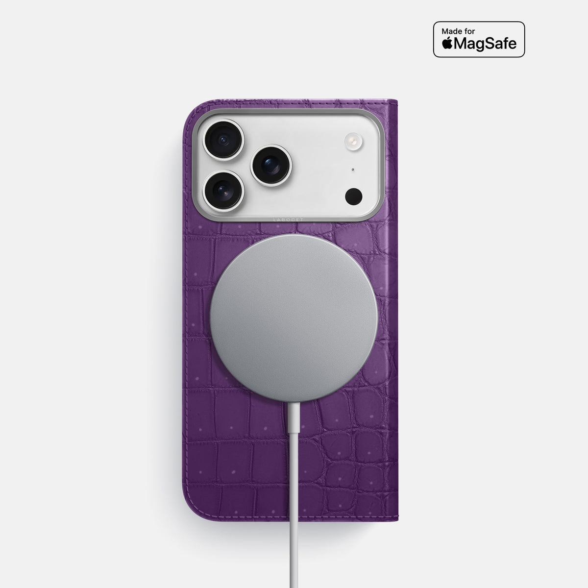 Folio Case For iPhone 17 Pro In Porosus Crocodile -3 | Purple-Steel
