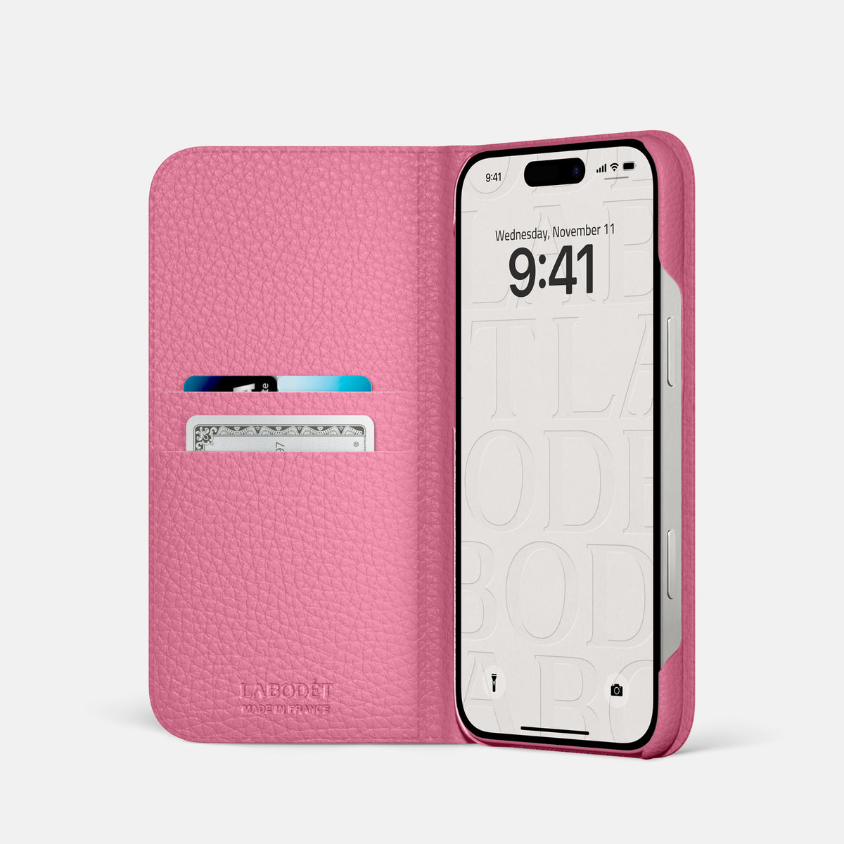 Folio Slim Case For iPhone 17 Pro In Calf -2 | Pink